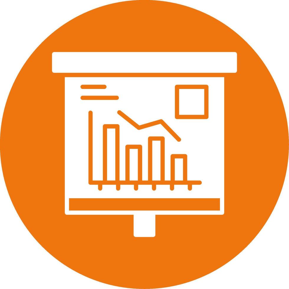 Trend Chart Glyph Style Icon vector