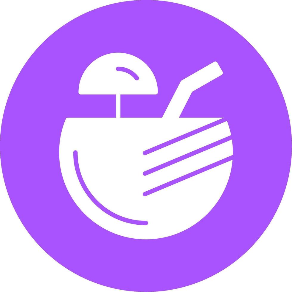 Coconut drink Glyph Style Icon vector