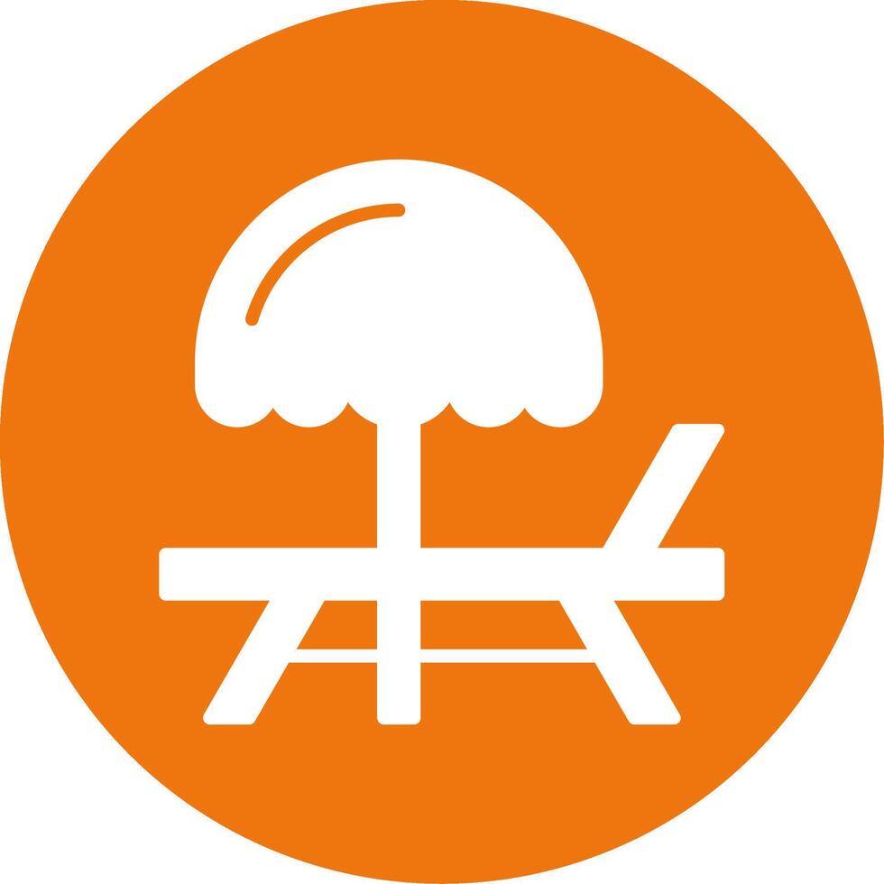 Beach chair Glyph Style Icon vector