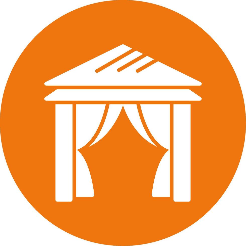 Beach tent Glyph Style Icon vector