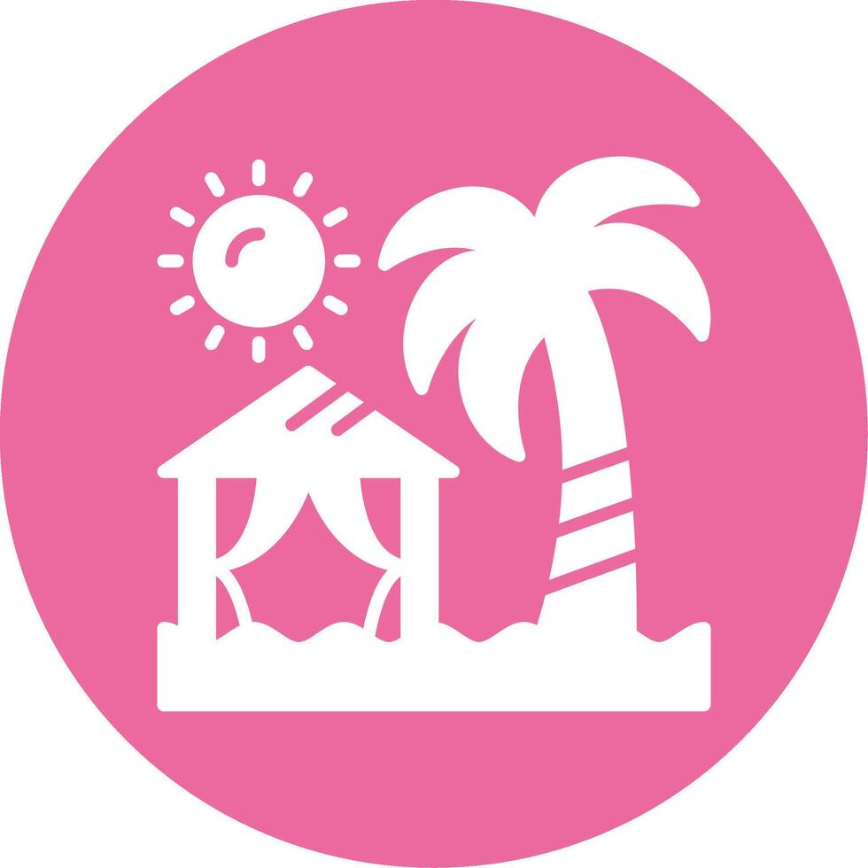 Beach camping Glyph Style Icon vector