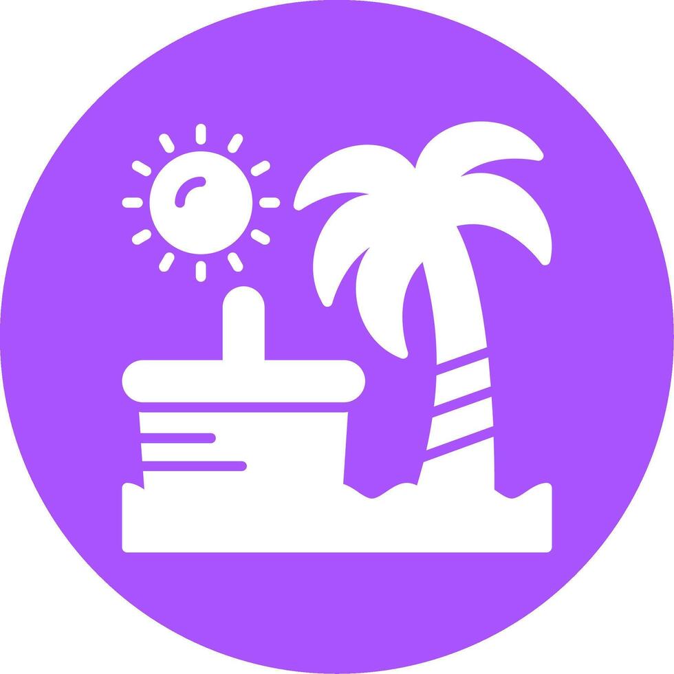 Beach picnic Glyph Style Icon vector
