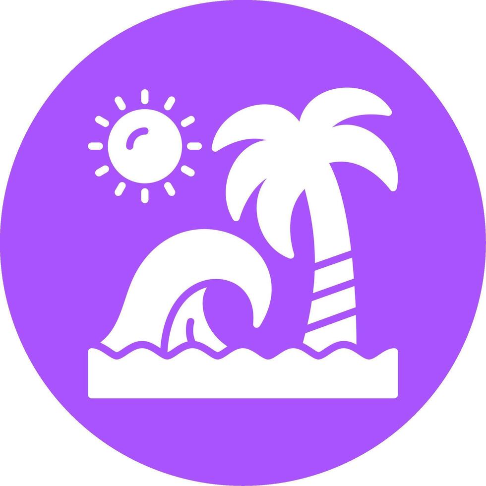 Beach Waves Glyph Style Icon vector
