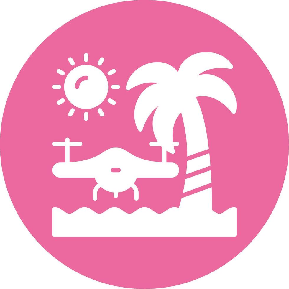 Beach drone photography Glyph Style Icon vector