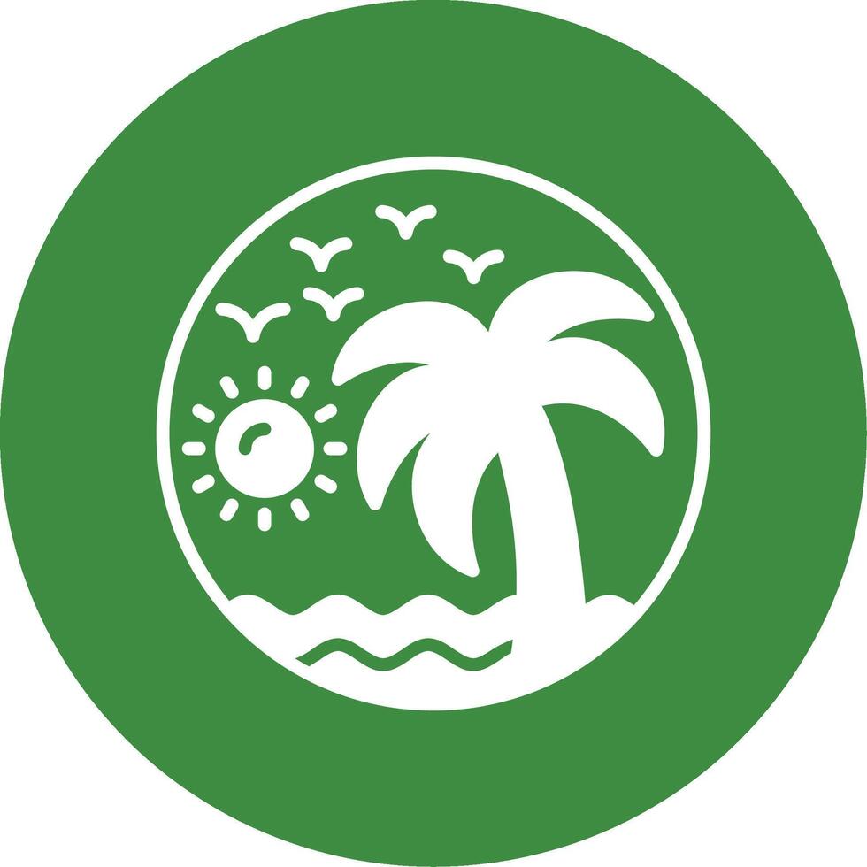 Beach painting Glyph Style Icon vector