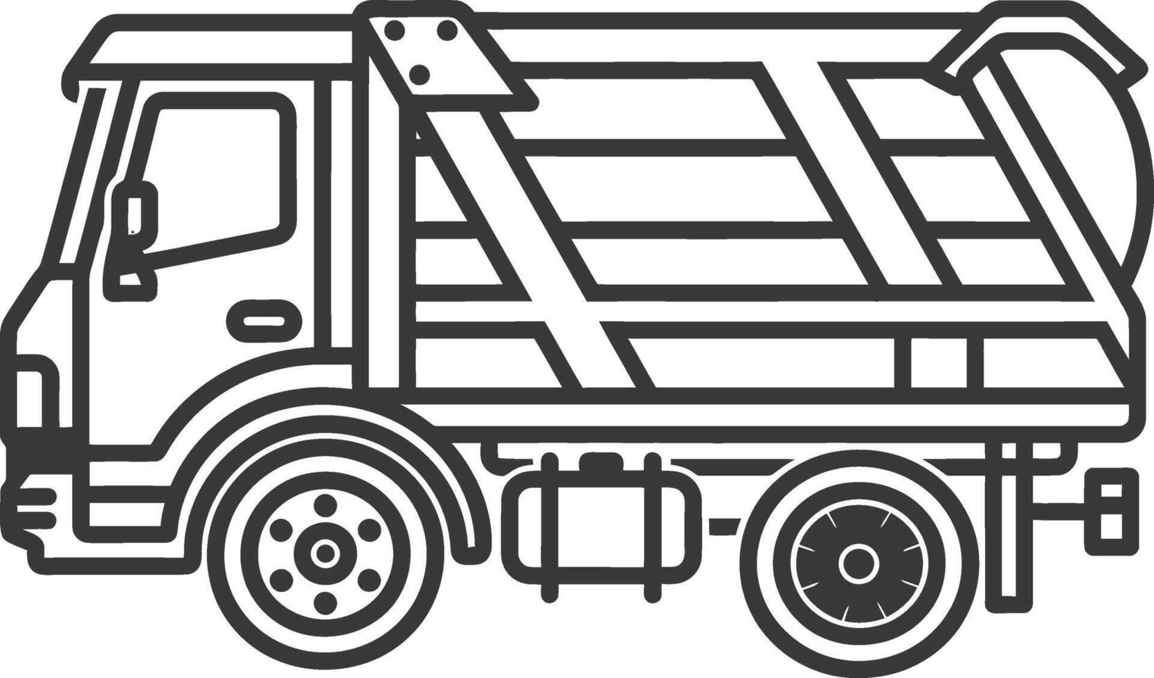 Line Drawing of a Garbage Truck vector
