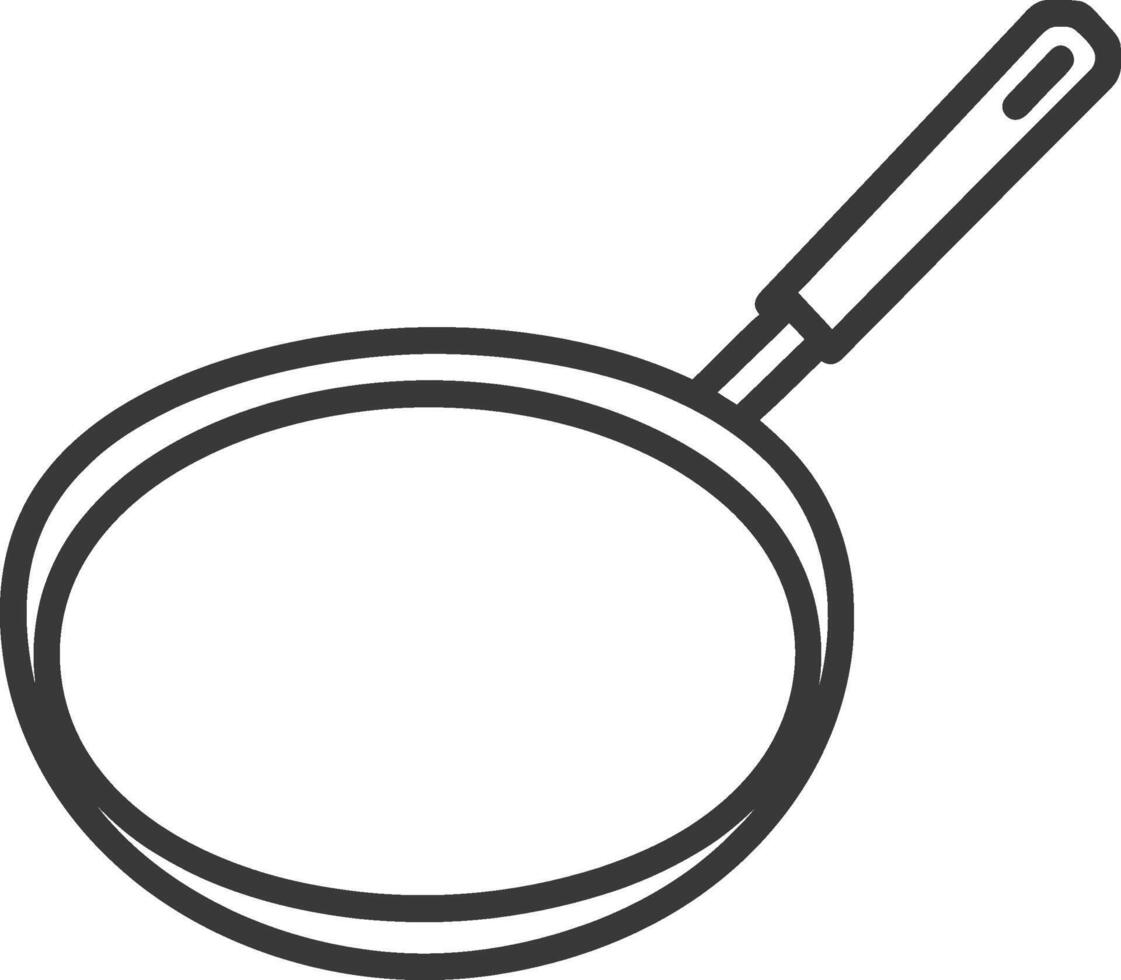 Line Drawing of a Frying Pan with a Handle vector