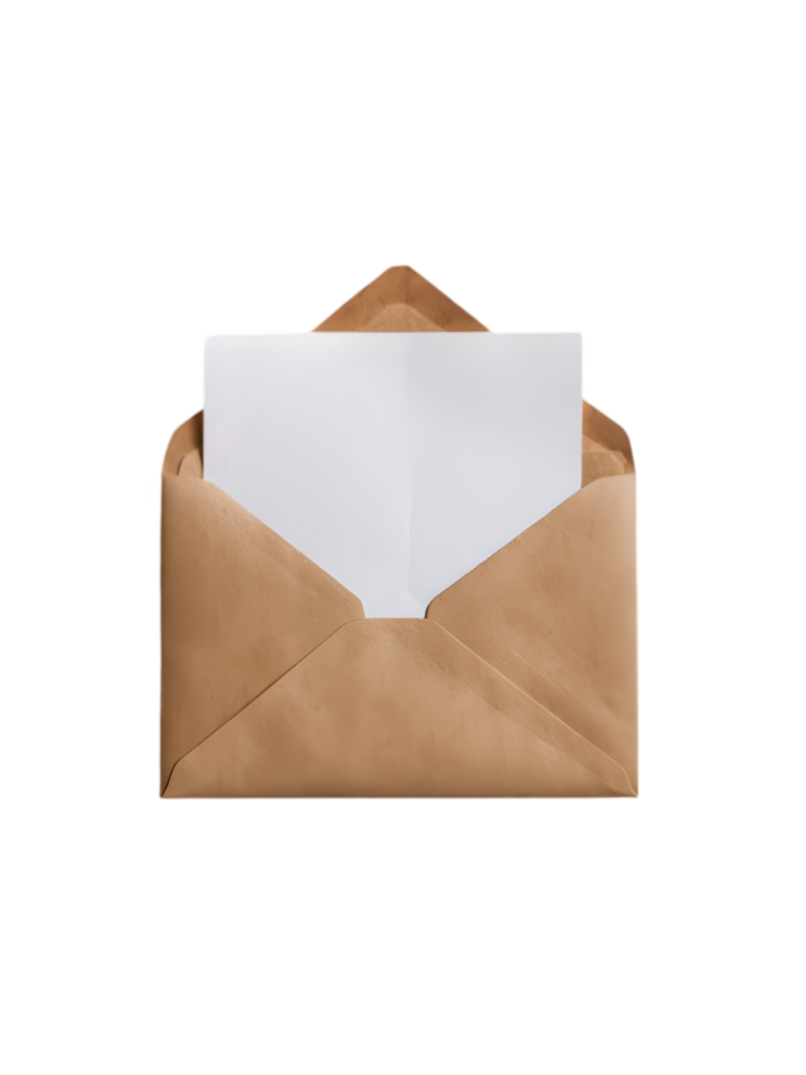Open Brown Envelope with png