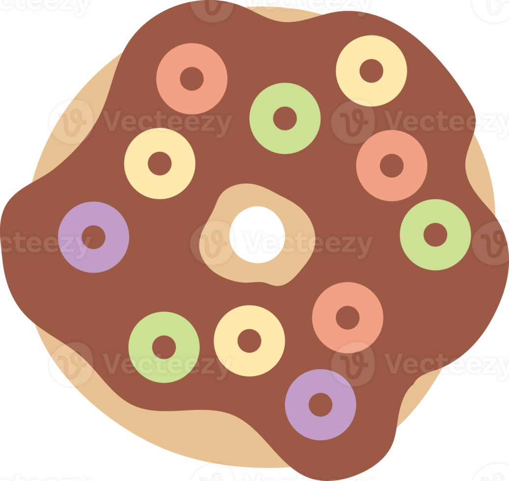 fruit loop chocolate donut png