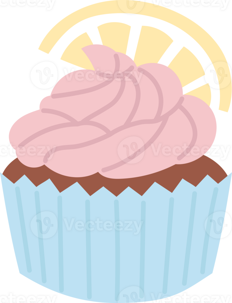 cupcake with a sliced lemon on top png