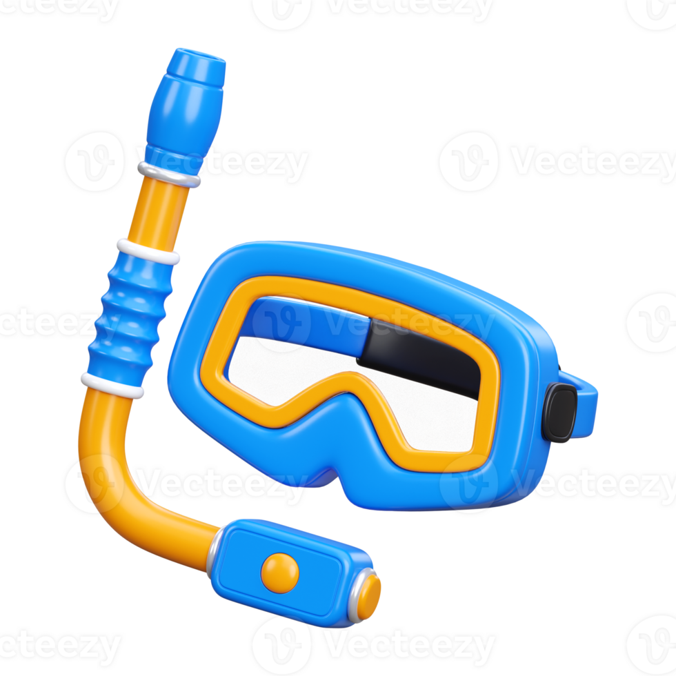 3d render of diving glasses icon png