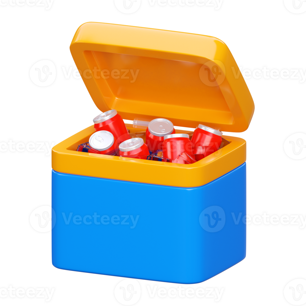 3d render of ice box soda icon png