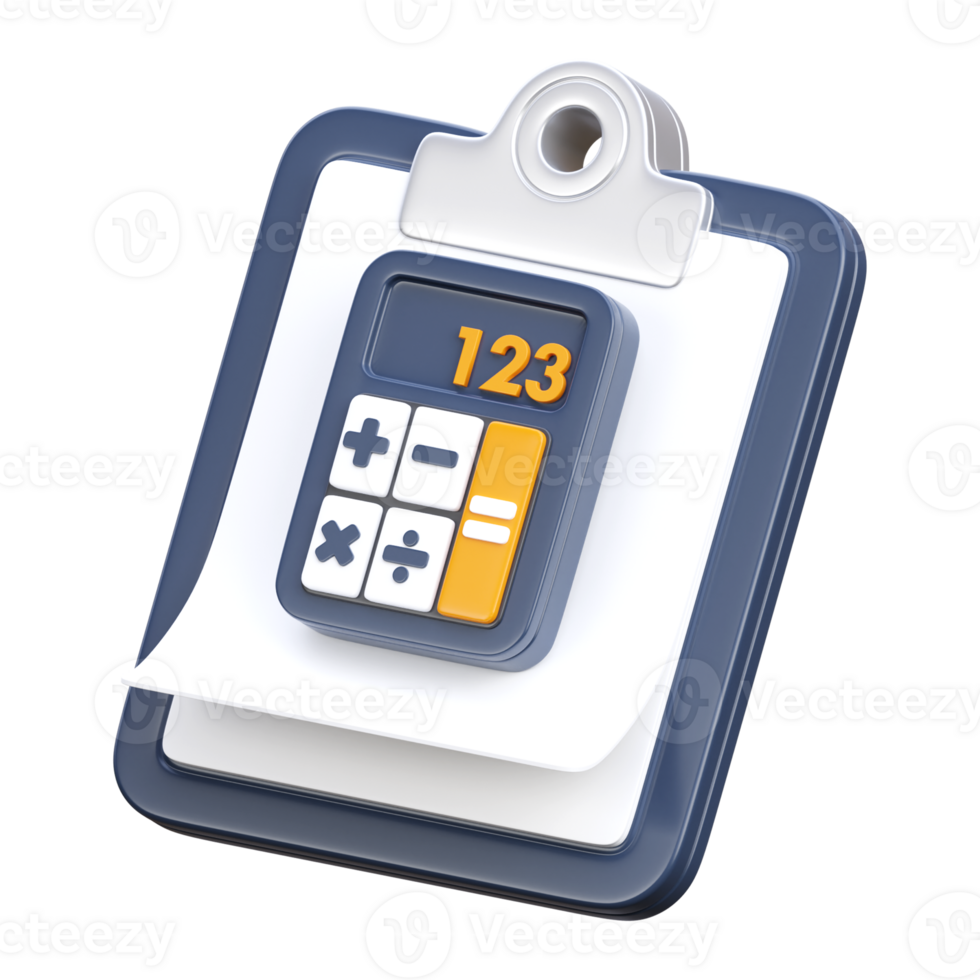 3D render accounting icon png