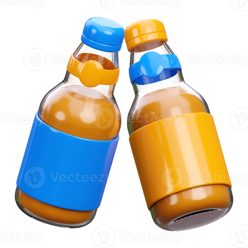 3d render of beer bottle png