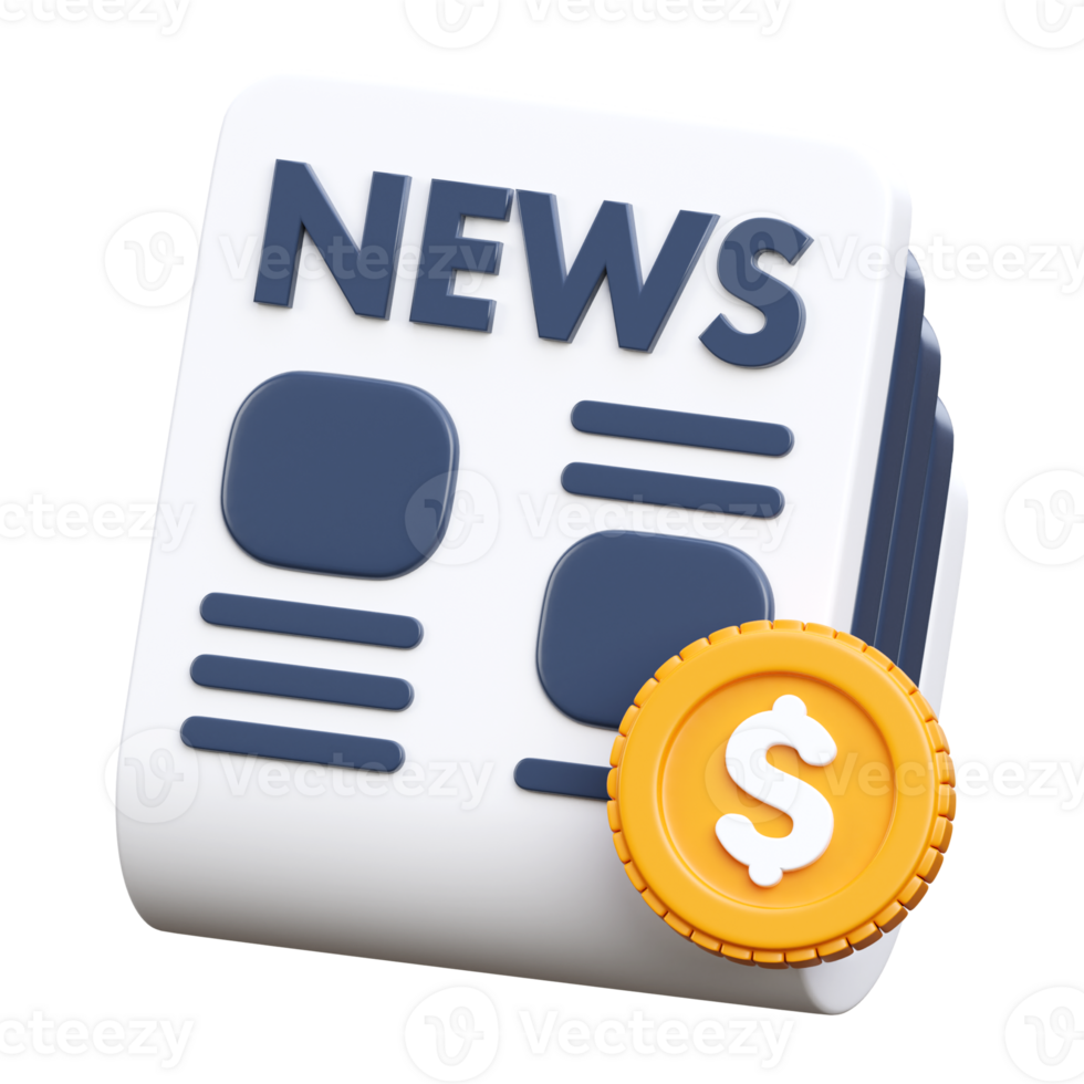 3D render newsletter icon png