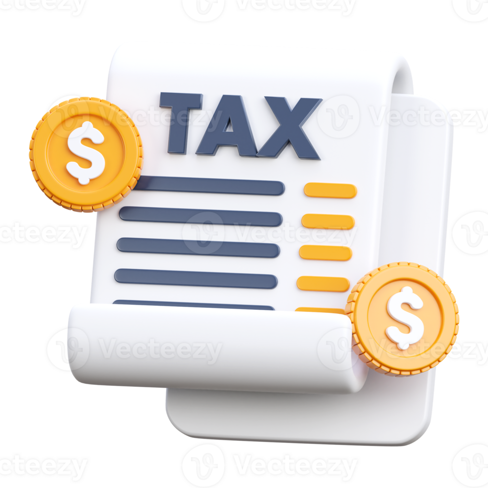 3D render tax icon png