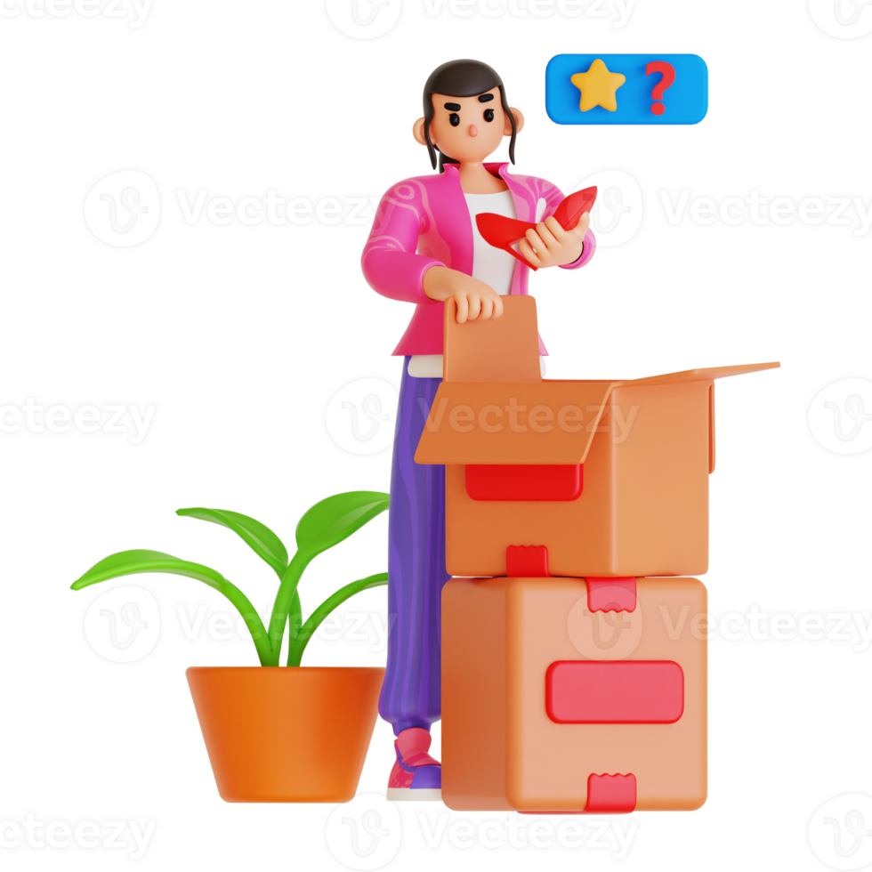 Online Shopping 3D Character png