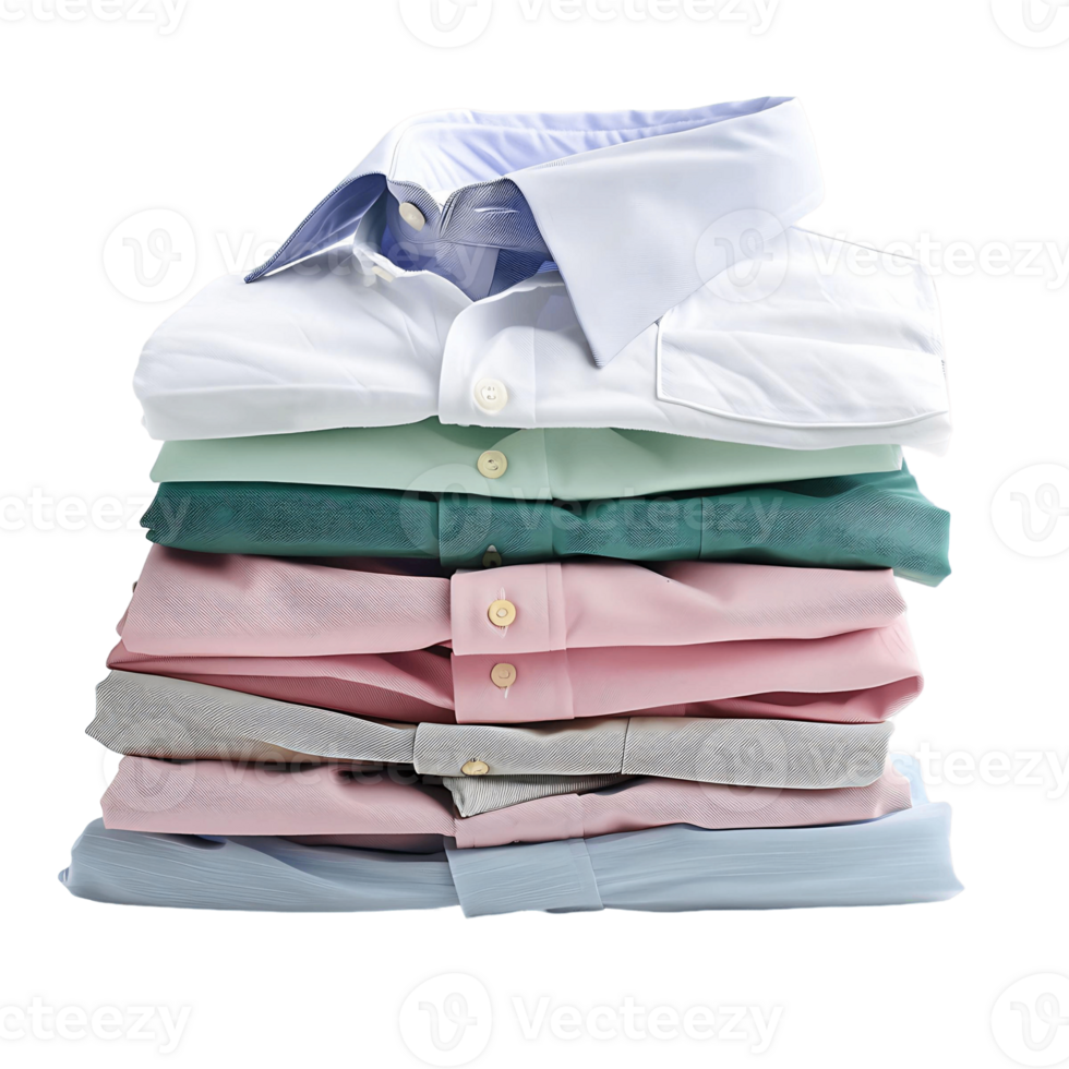 Stack of Freshly Cleaned Clothes Isolated on Transparent Background png