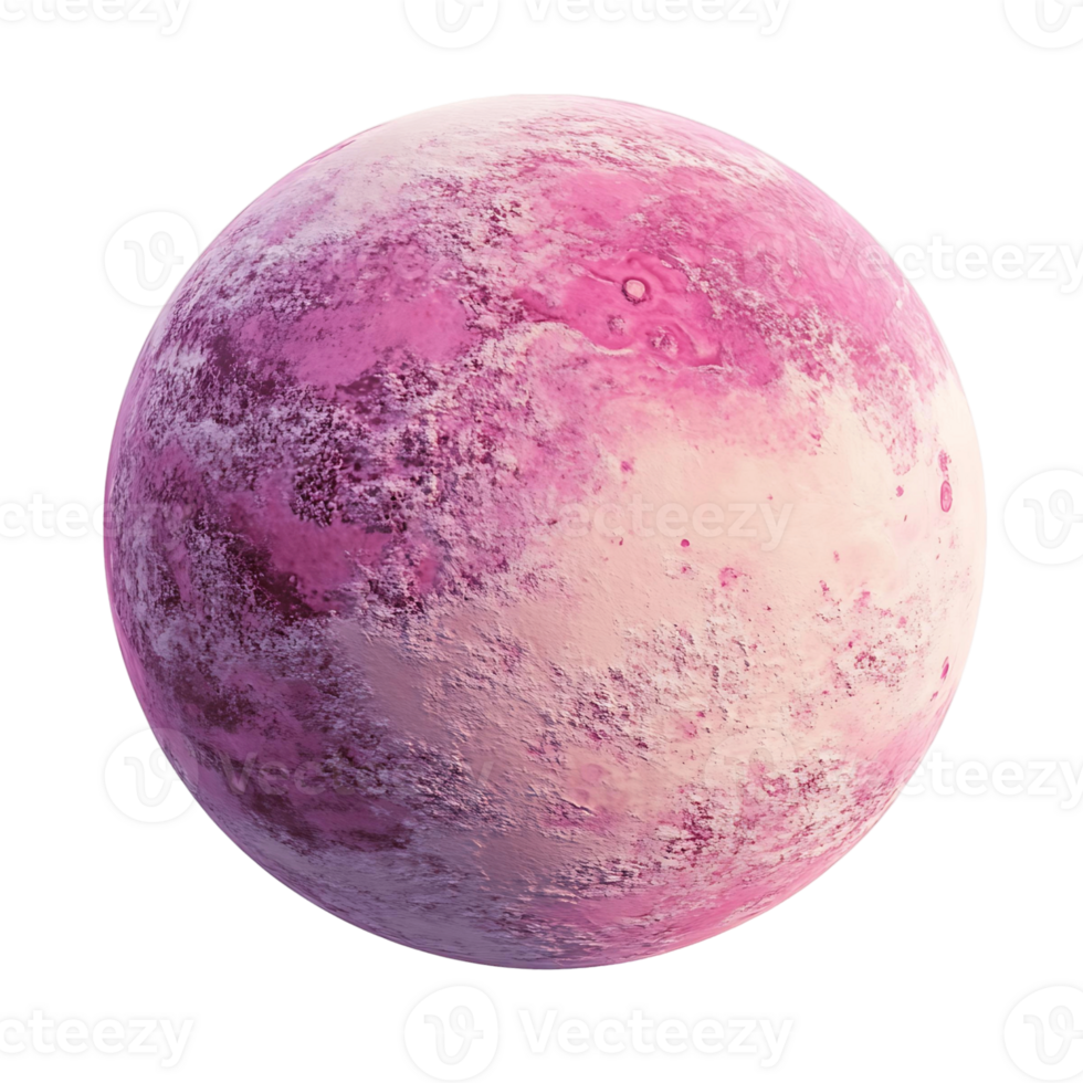 Isolated Pink Planet Design on Transparent Background png