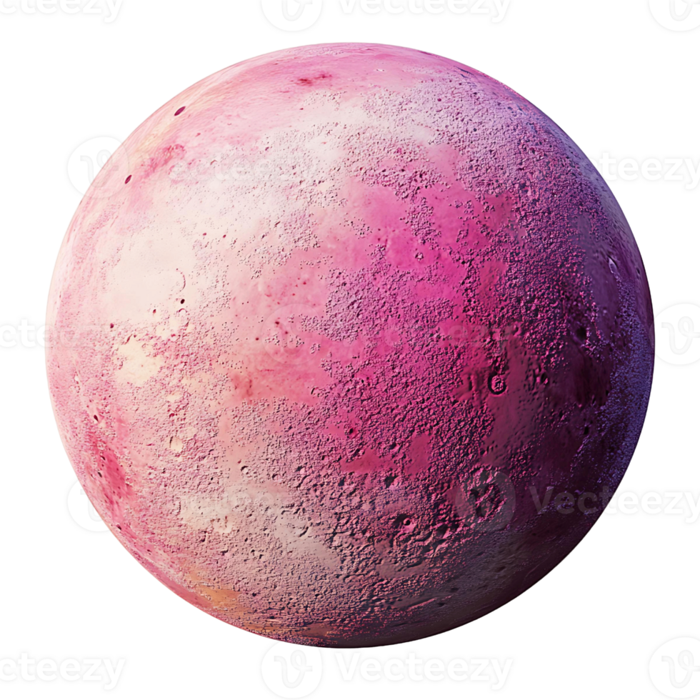 Pink Planet Illustration Isolated on Transparent Background png