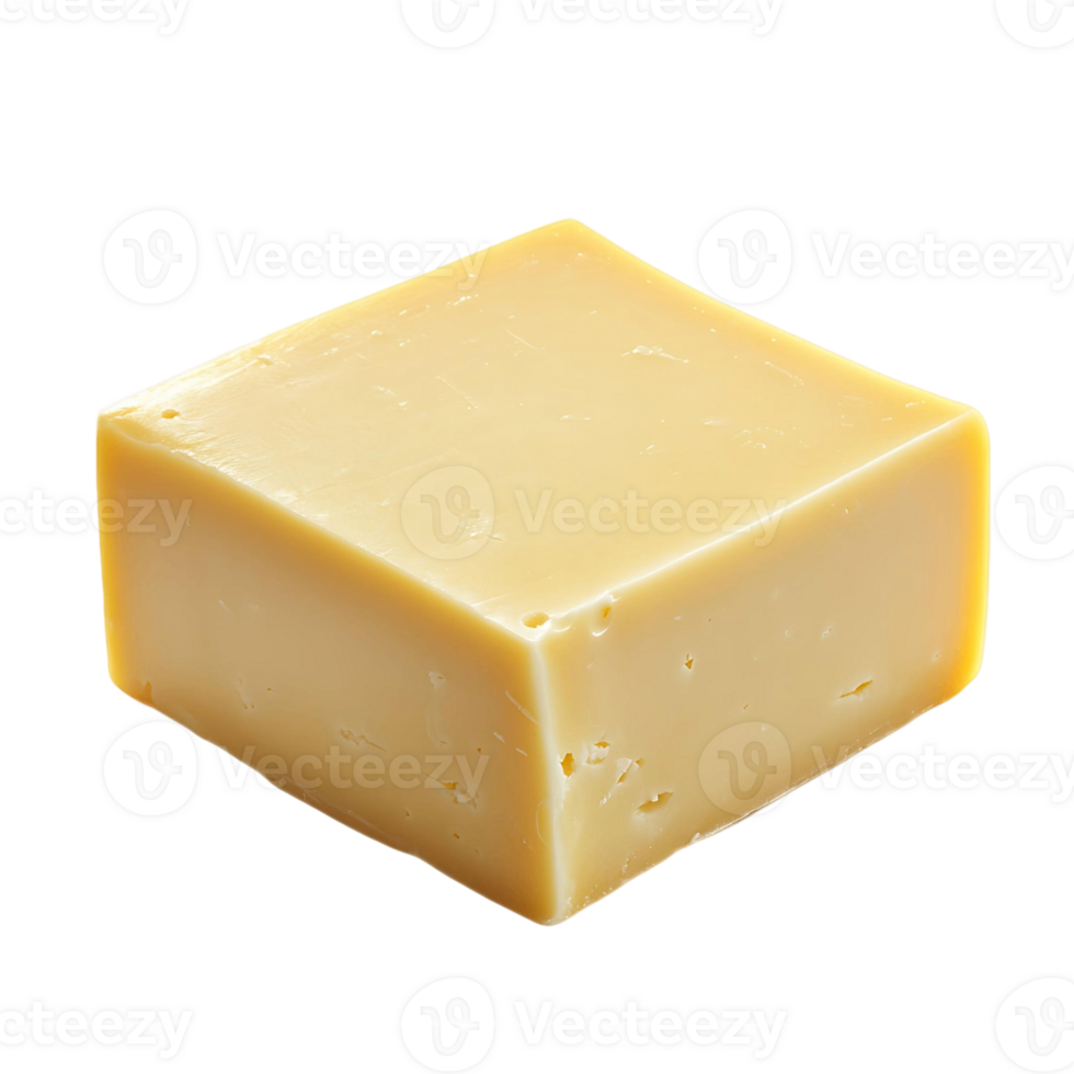 A smooth block of American cheese isolated on transparent background png