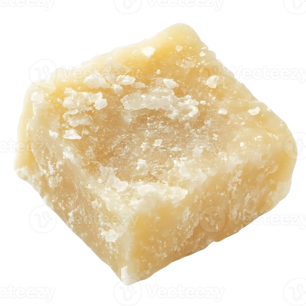 A chunk of parmesan cheese, with a gritty texture and visible crystallization png