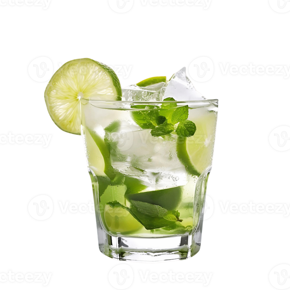 Mojito and Caipirinha Cocktails on Transparent Background png