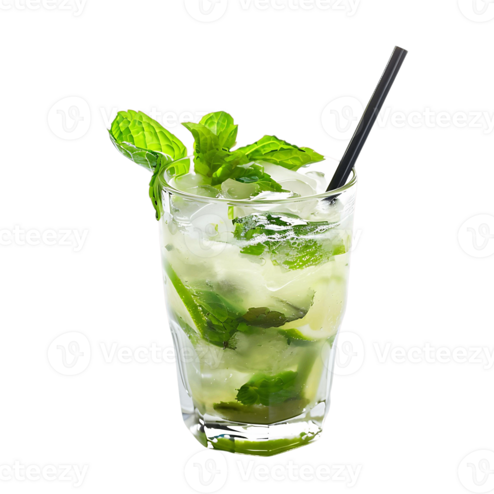 Isolated Mojito and Caipirinha Cocktails on Transparent Background png