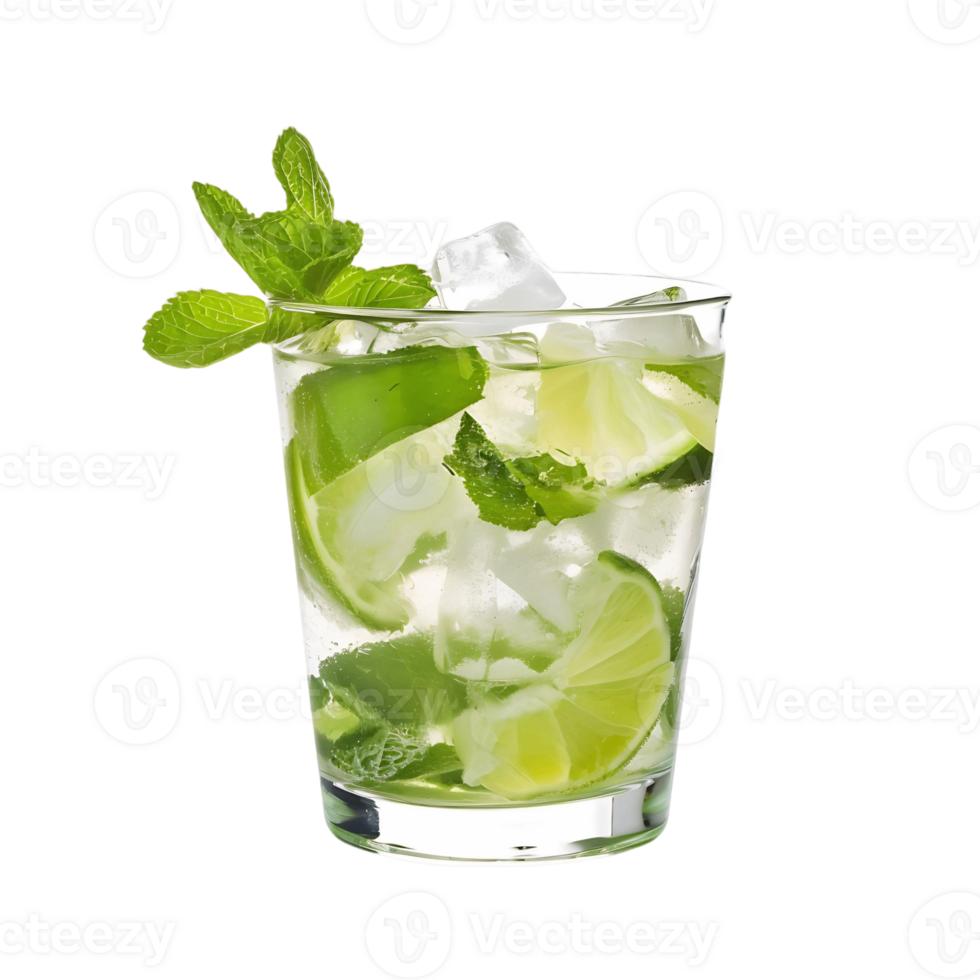 Isolated Mojito Cocktail on Transparent Background png