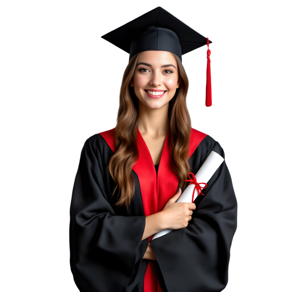 un' donna nel un' la laurea toga e berretto png