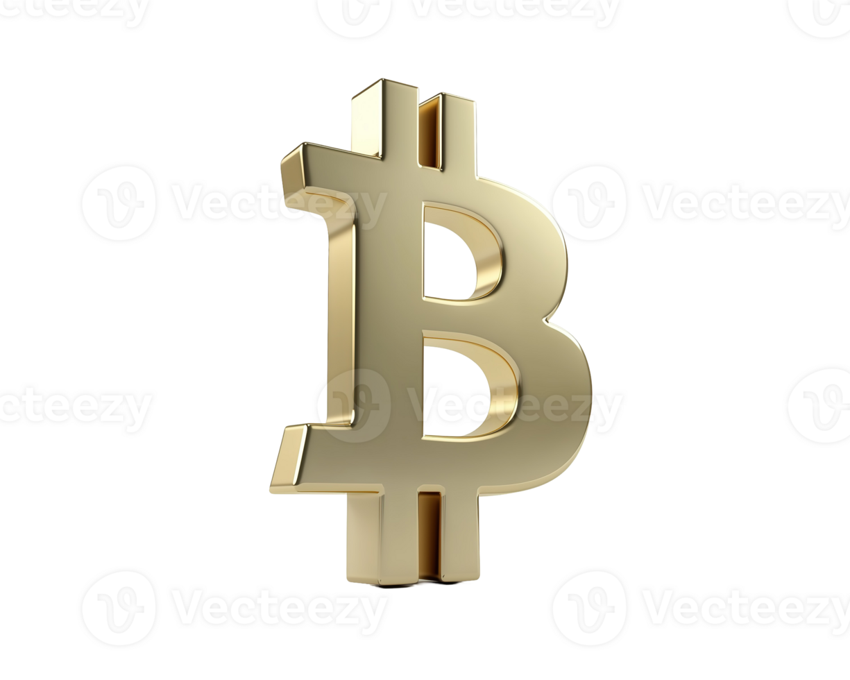 3d bitcoin symbol isolated on a transparent background png