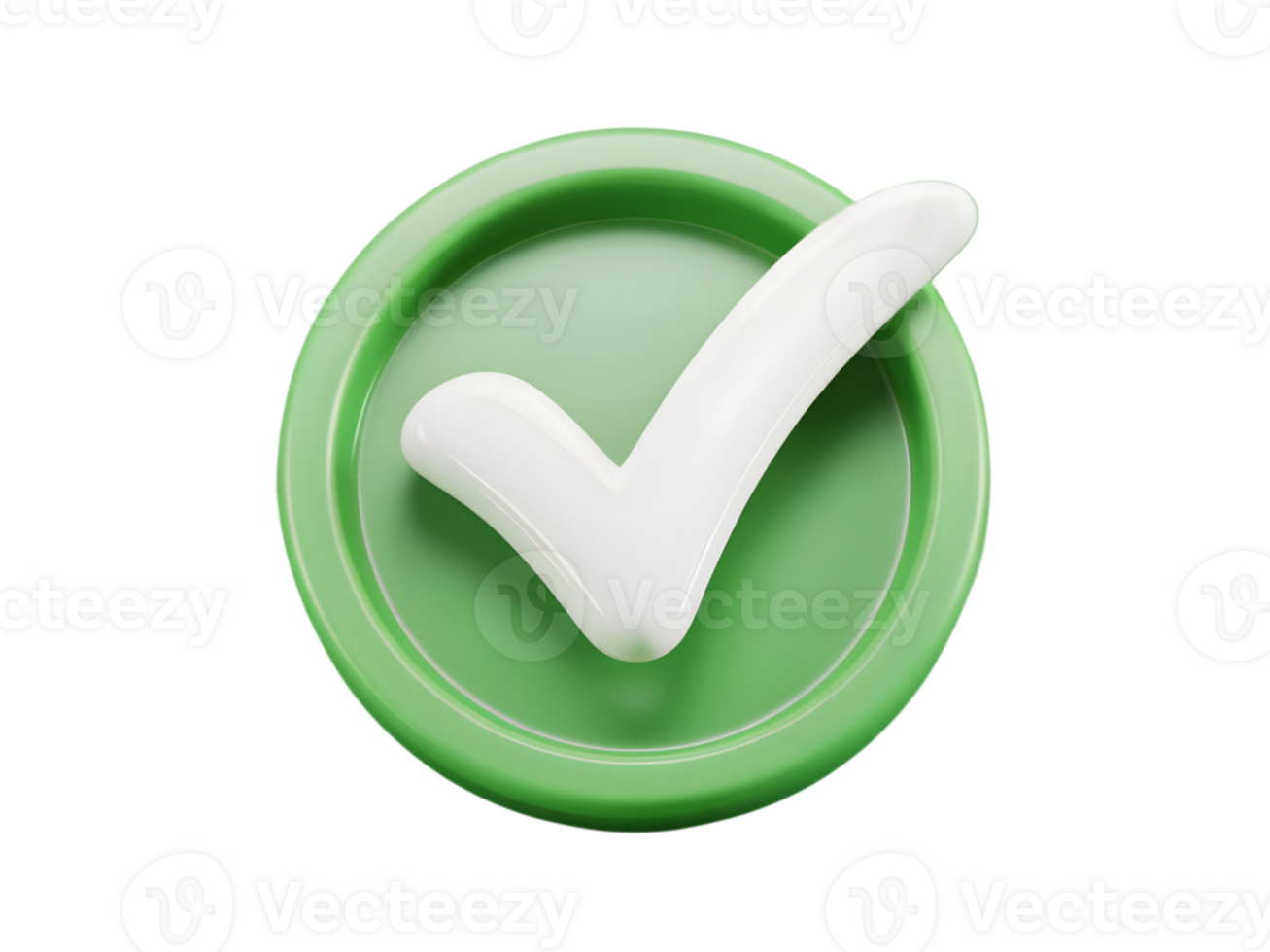Green check mark icon on transparent background png