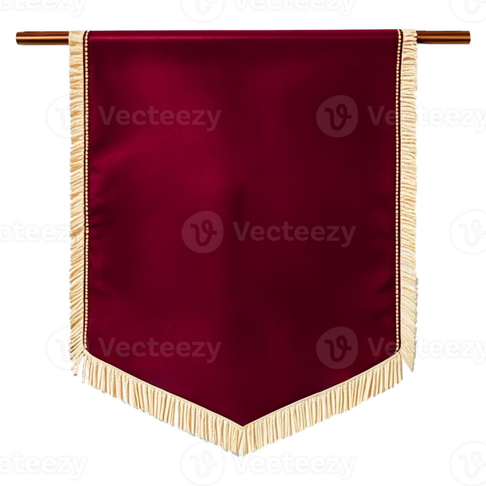 A burgundy and gold banner hanging on a wall png