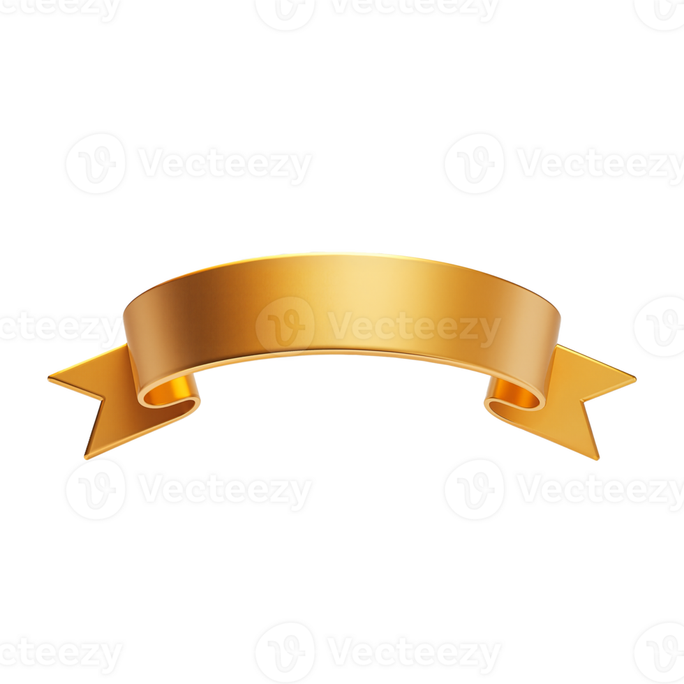 Gold ribbon metalic for title or text png