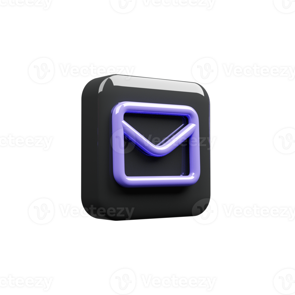 Message icon 3d render blue color png