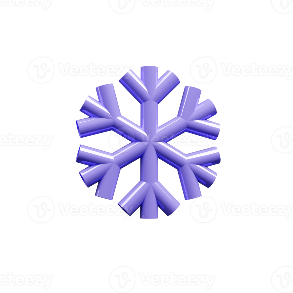 Snow crystal blue icon 3d png