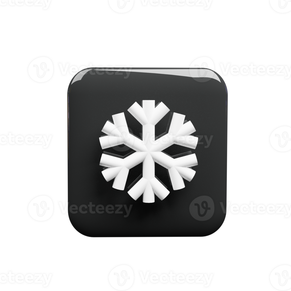 Crystalline icon 3d render white and black color png
