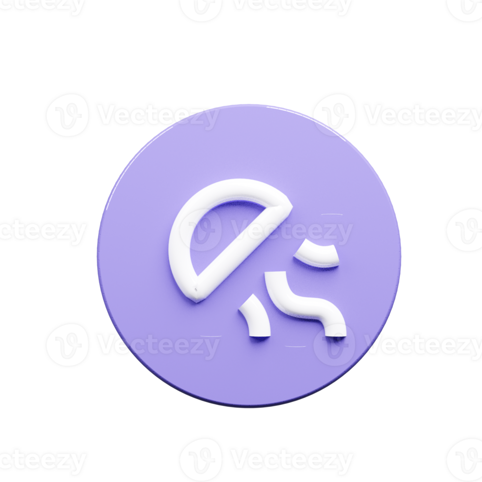 Jellyfish icon 3d render with white and blue png