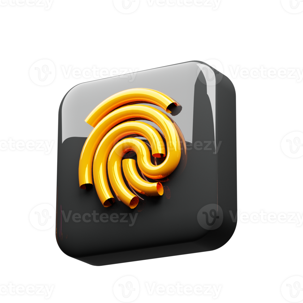 3D render icon biometric png