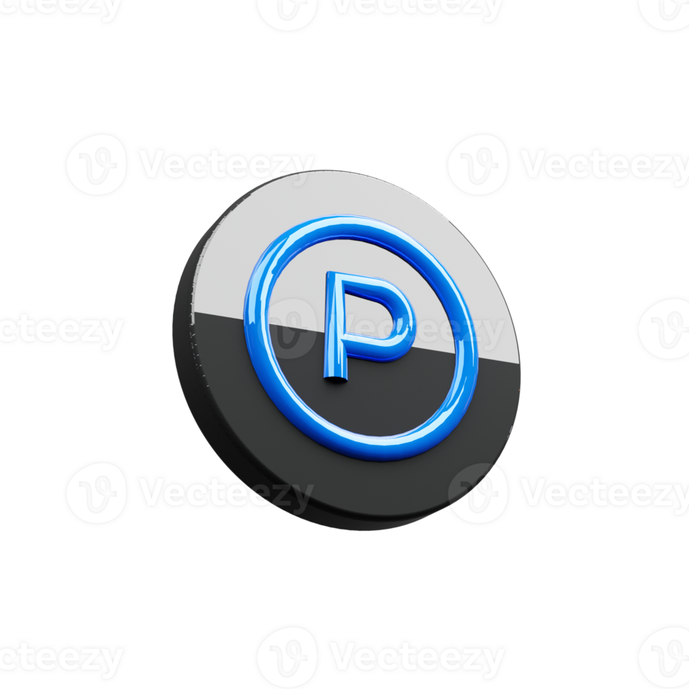 Parking 3D Render icon symbol png