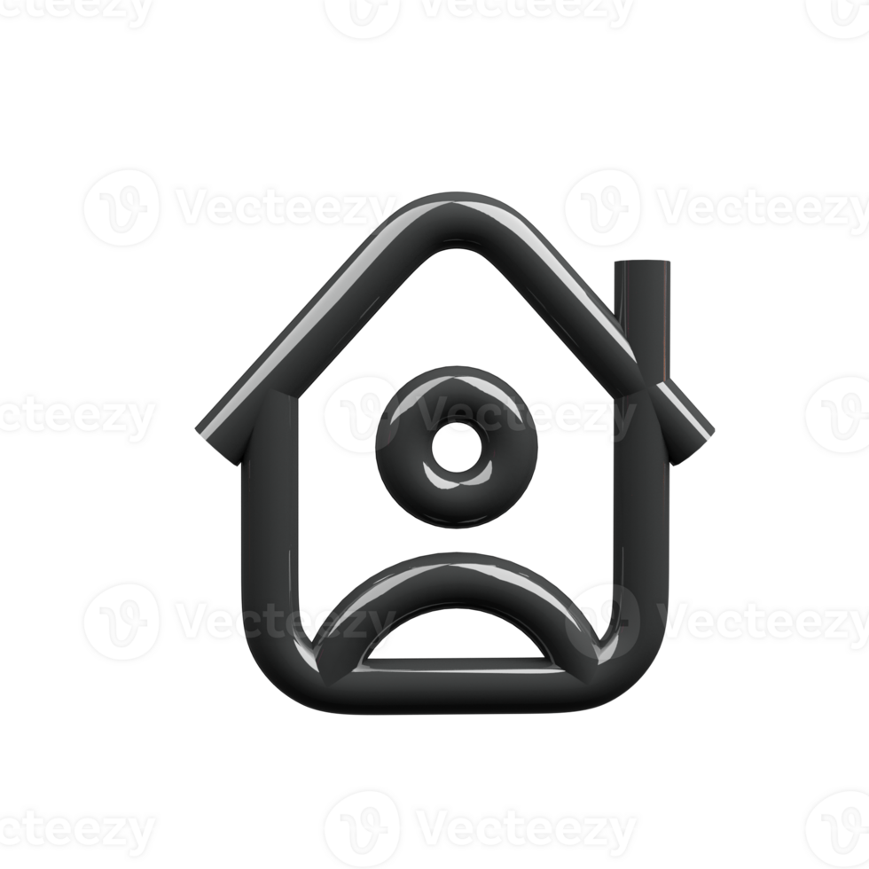 Home User 3D render icon Symbol png