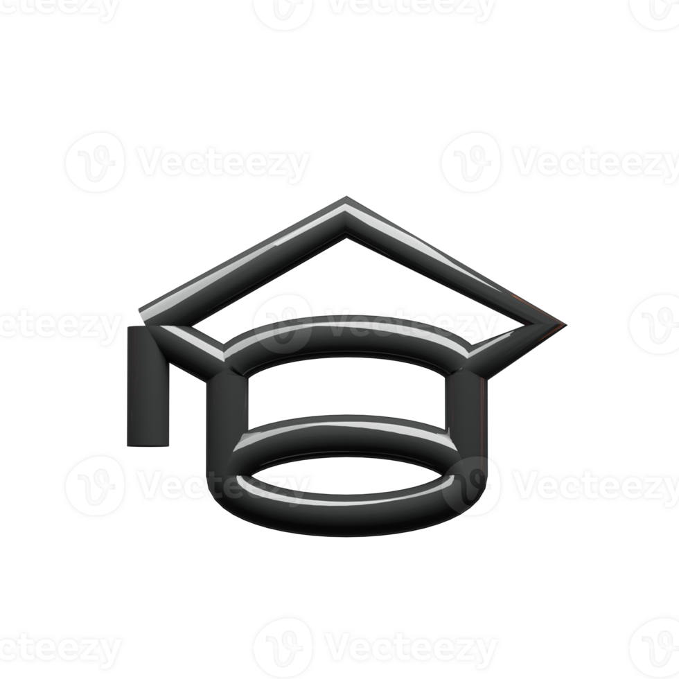 3D render icon graduation png