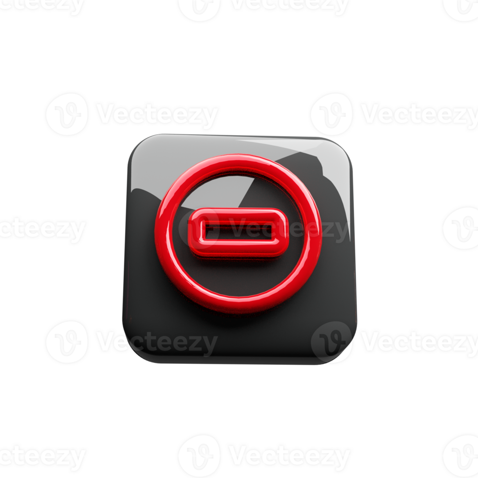 3D render stop icon png