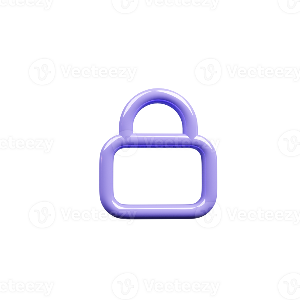 3D Render of Padlock Key High-Quality Security and Locking Concept Illustration png