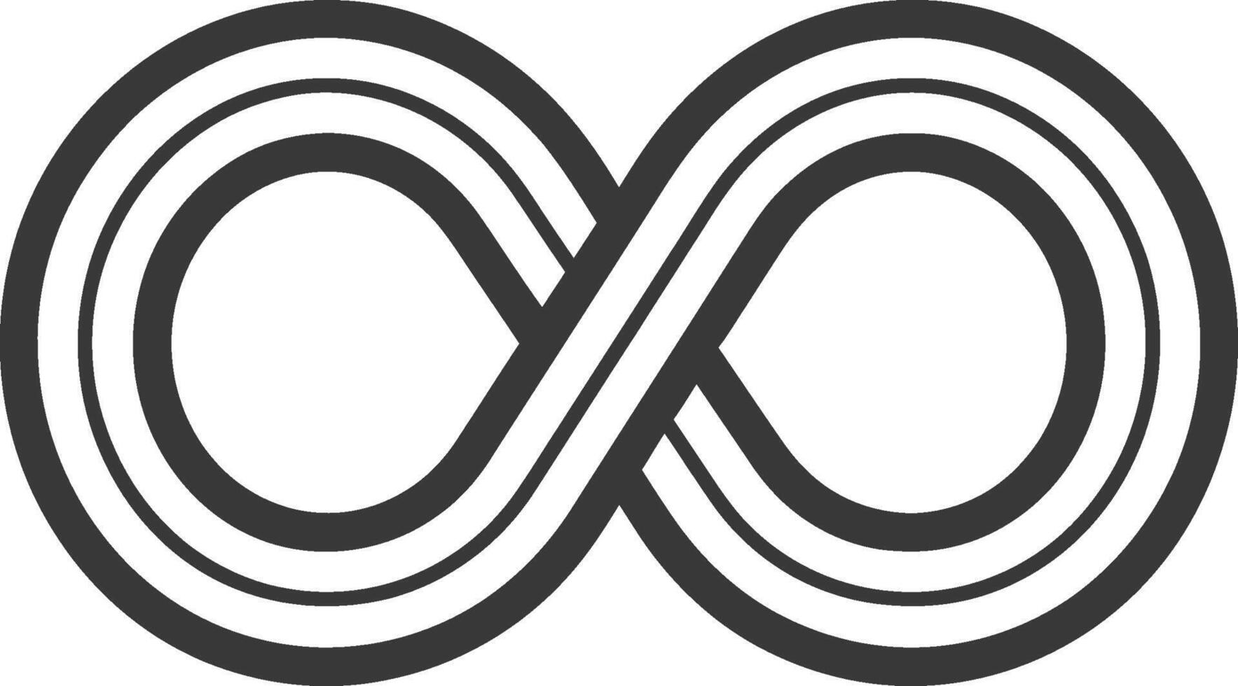 An infinite symbol is shown on a white background vector