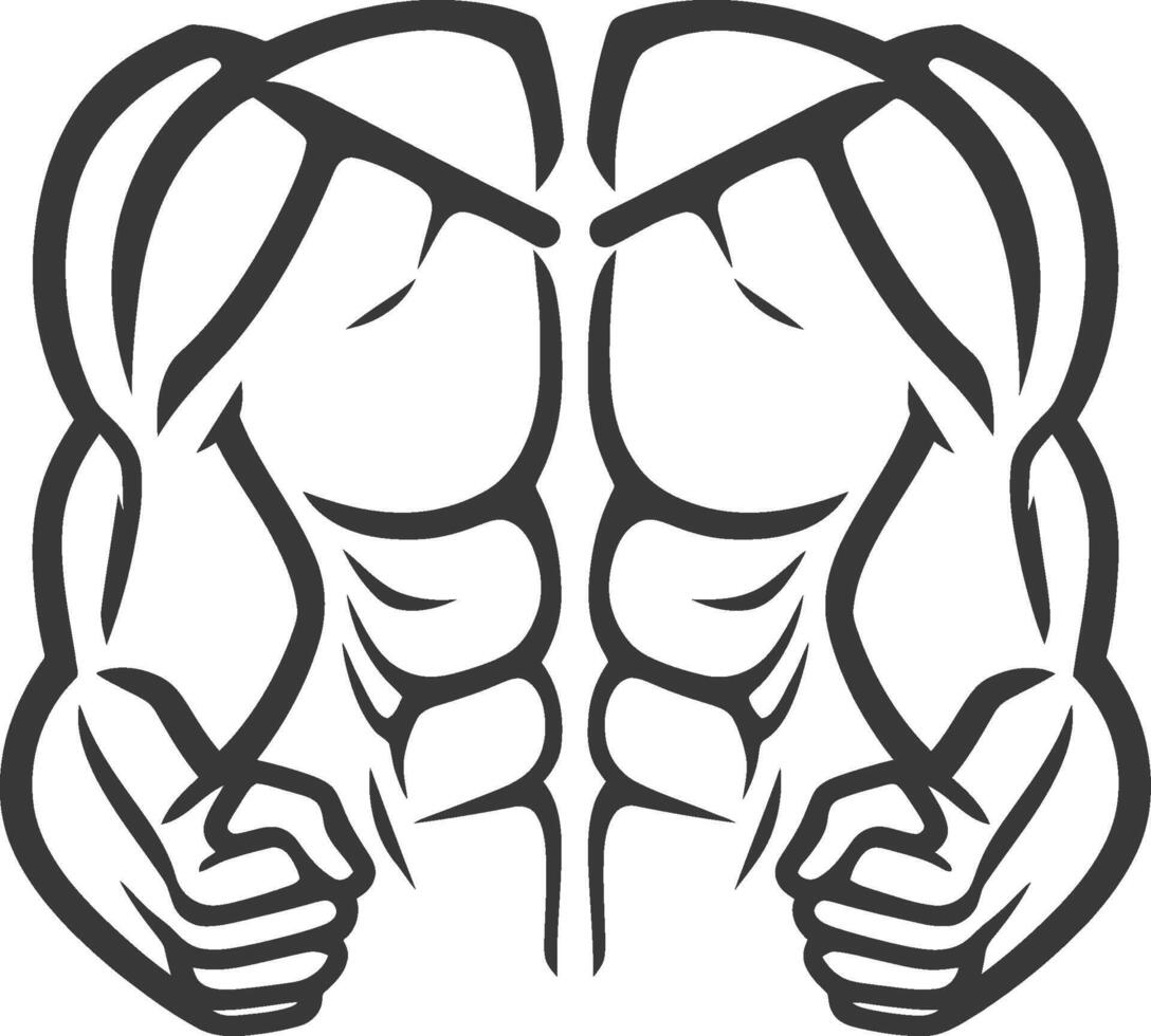Muscle man bodybuilder silhouette illustration vector