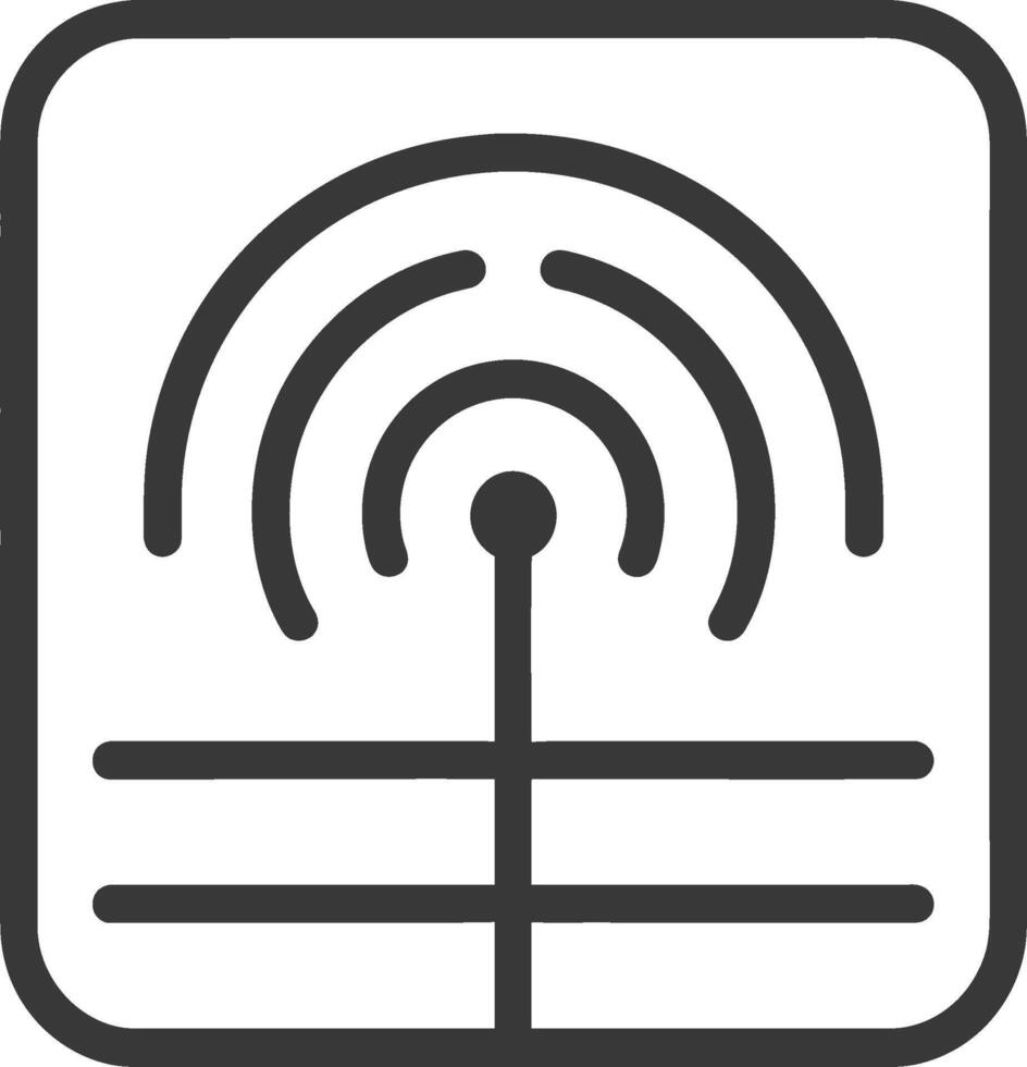 A black and white icon of a wifi signal vector