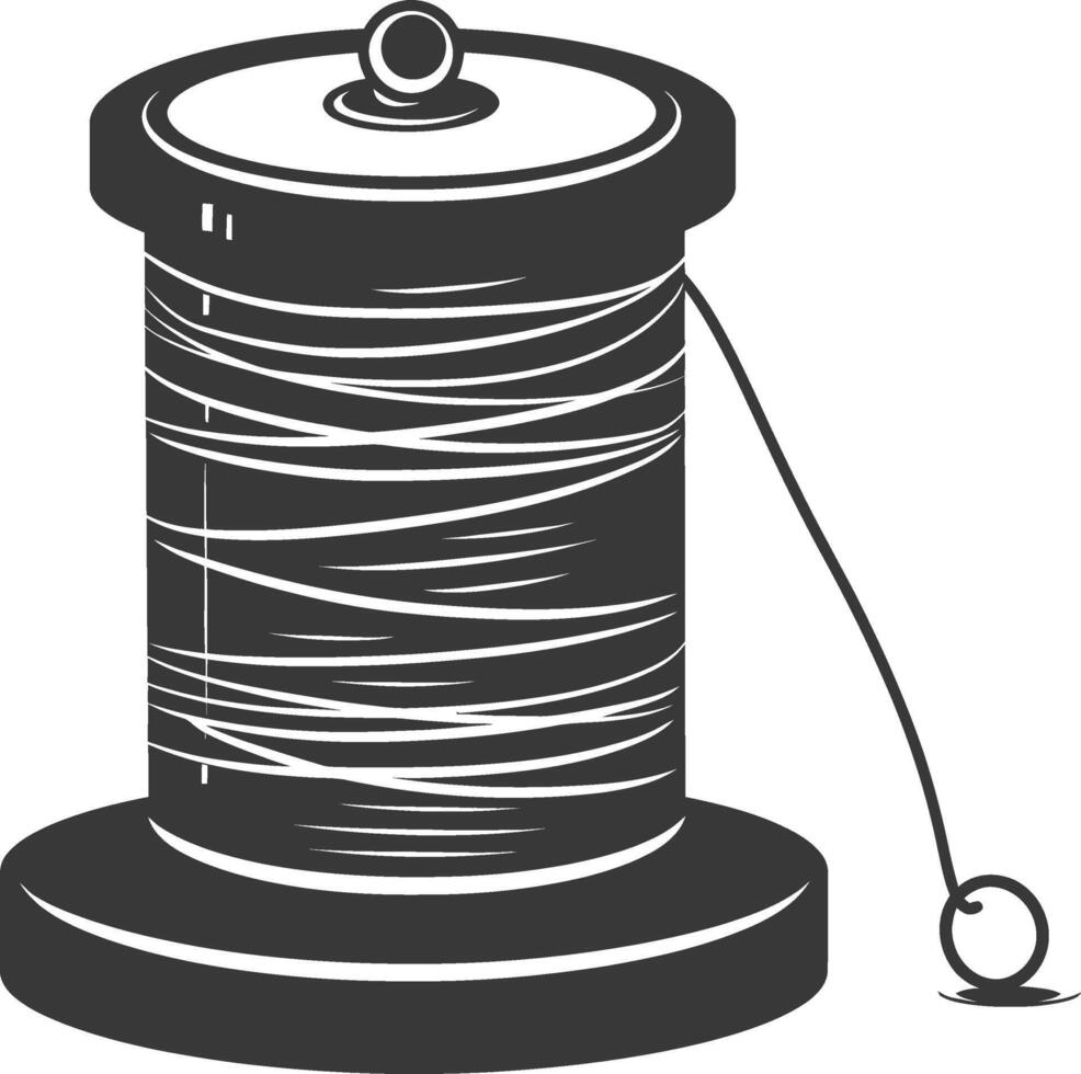 Spool of thread with a needle on a white background vector