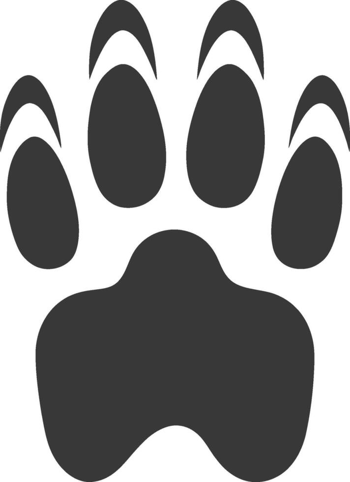 A black and white paw print on a white background vector