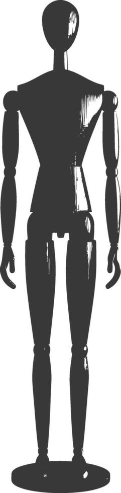 A silhouette of a robot standing on its legs vector